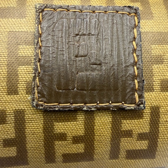 Fendi FF Logo Cosmetic Pouch in Brown and Tan - Picture 4 of 11